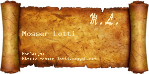 Mosser Lotti névjegykártya
